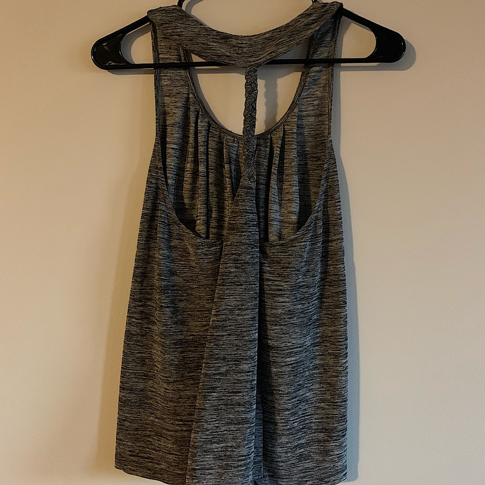 Forever21 small/petite black and white tank top with braided back design